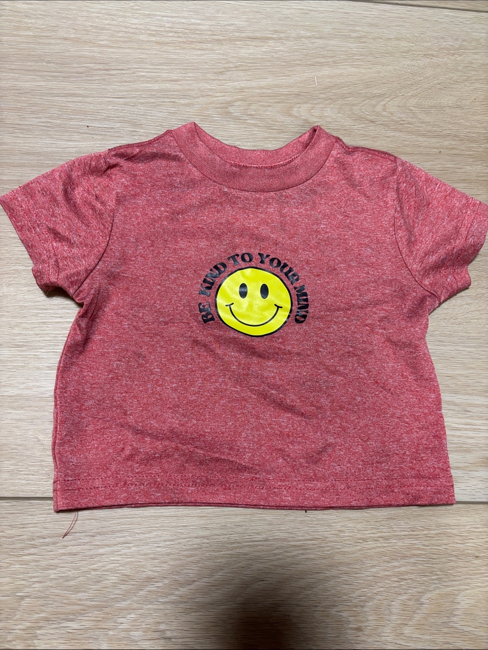 Kids' Red Smiley Tee - 'Be Kind To Your Mind'